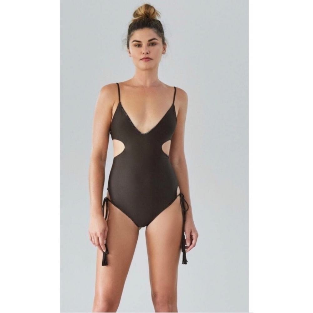 Acacia swimwear Greece black one piece NWT
